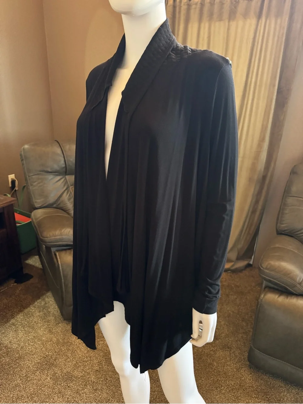 Harley-Davidson Black Open-Front Draped Women's Cardigan